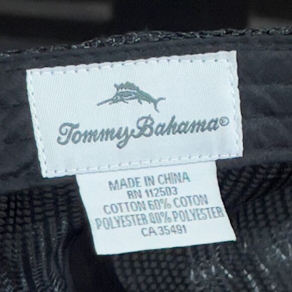 Tommy Bahama Black White Marlin Baseball Hat Cap Adjustable Strap - Picture 7 of 7